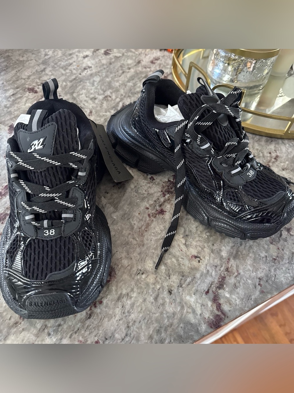 Balenciaga Black Kids Triple S-Style Sneakers